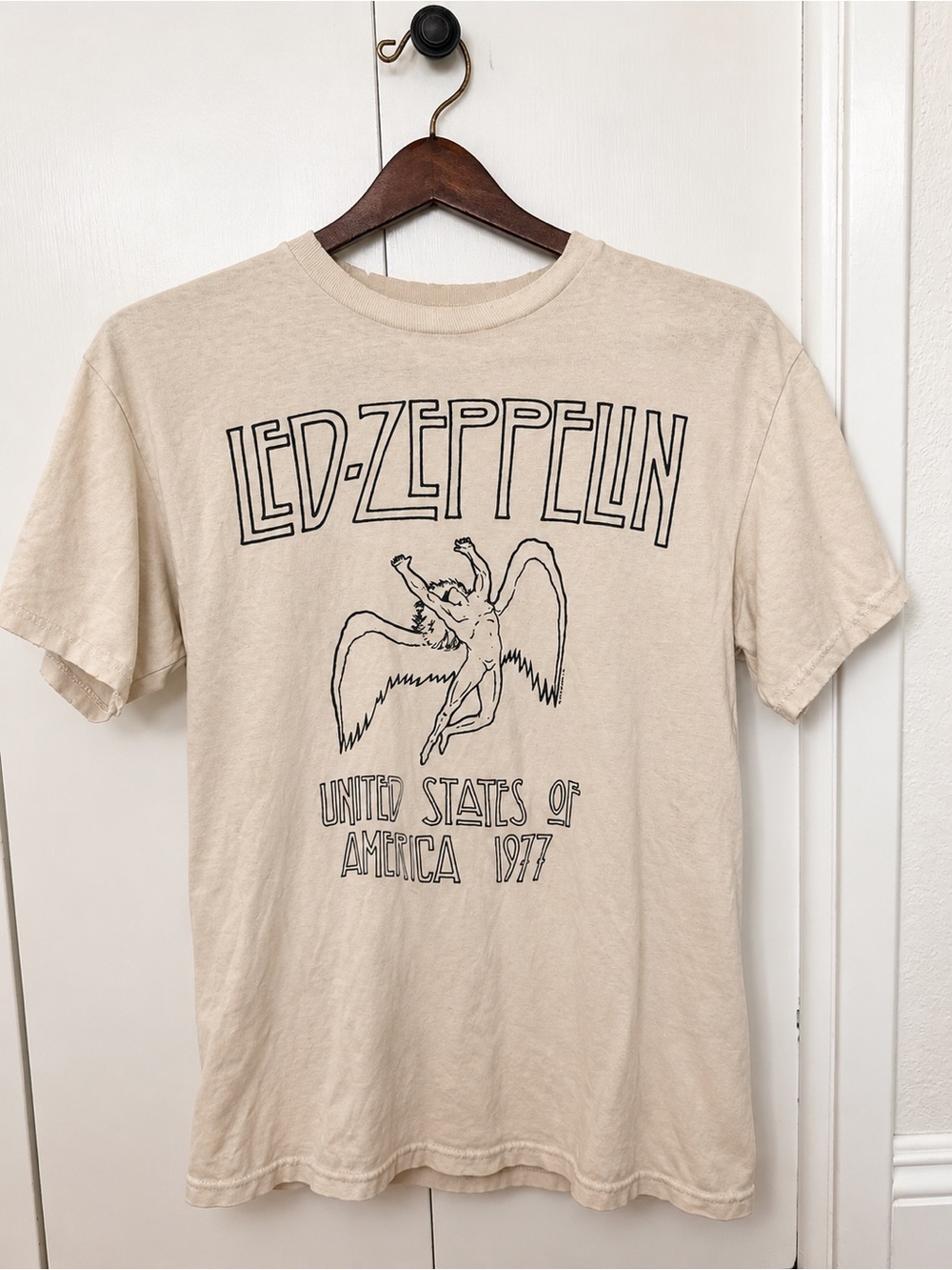 Brandy Melville Beige Led Zeppelin Graphic Tee